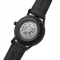 Emporio Armani Meccanico Automatic Black Dial Black Leather Strap Watch For Men - AR60042