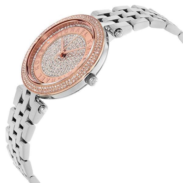Michael Kors Darci Rose Gold Dial Silver Steel Strap Watch for Women - MK3446