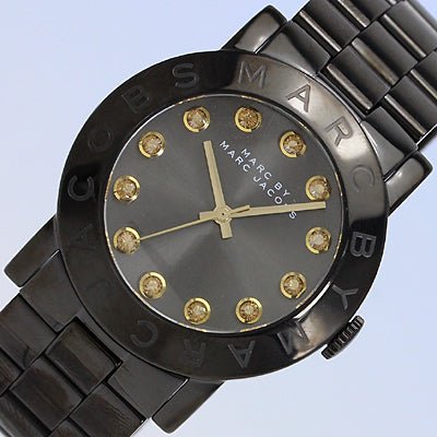 Marc Jacobs Amy Black Dial Black Steel Strap Watch for Women - MBM8595