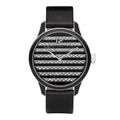Marc Jacobs Lidia Stripe Glitz Black Dial Black Leather Strap Watch for Women - MBM1166