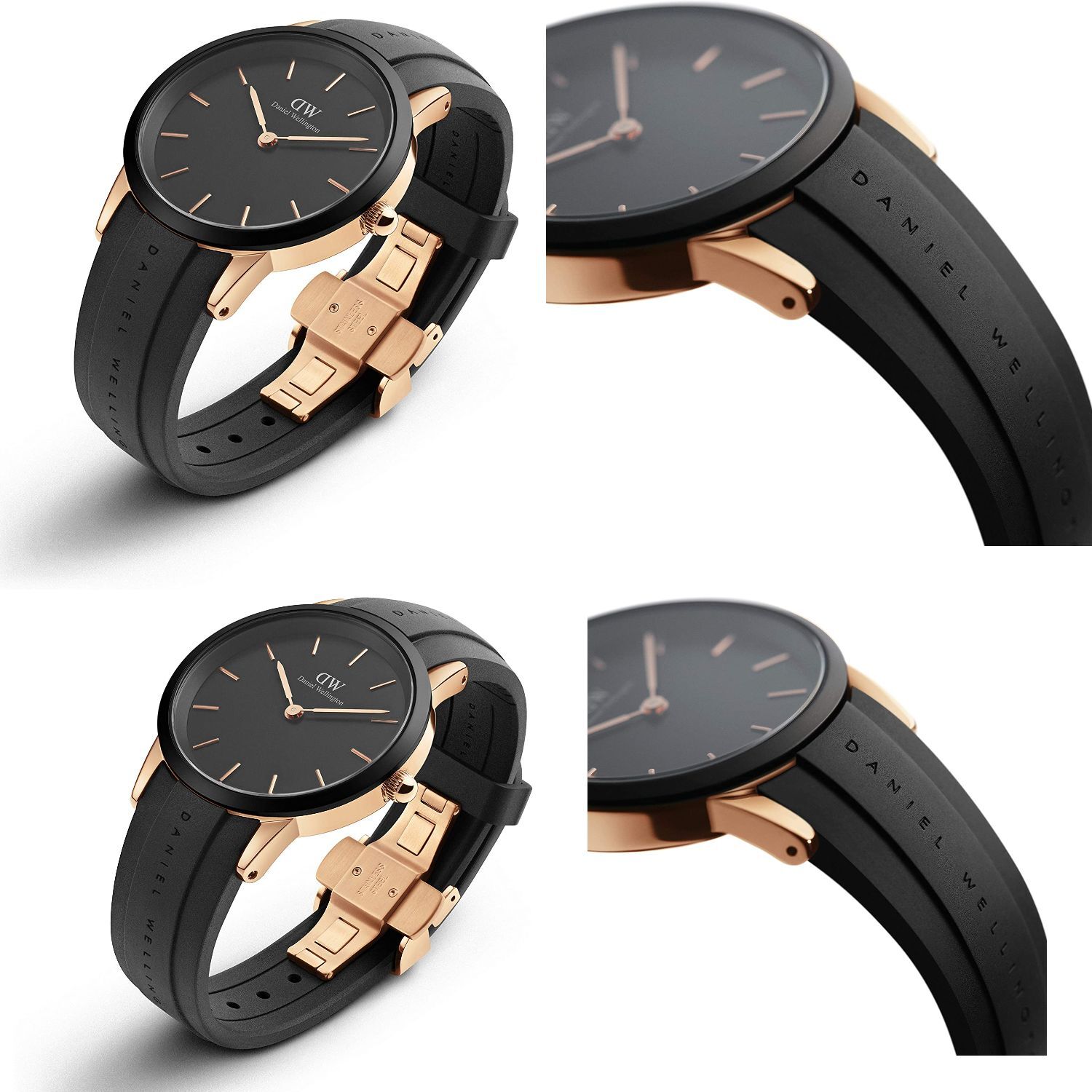 Daniel Wellington Iconic Motion Black Dial Black Rubber Strap Watch For Men - DW00100425