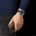 Tissot Chrono XL Vintage Blue Dial Brown Leather Strap Watch For Men - T116.617.16.042.00