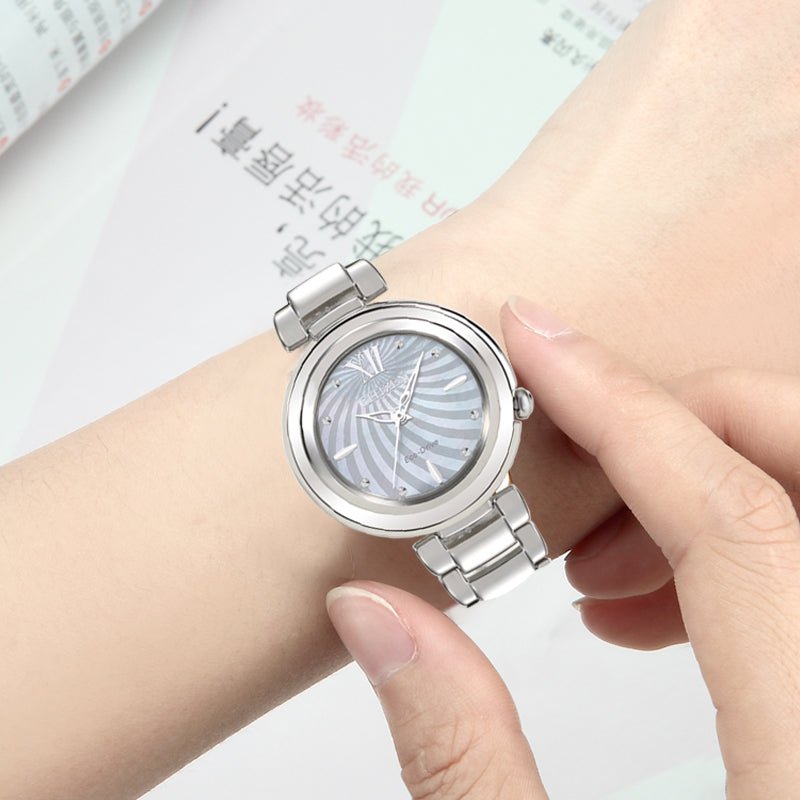 Citizen Eco Drive Silver Stainless Steel Strap Watch For Women - EM0331-52