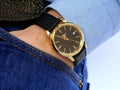 Tissot T Classic Dream Black Dial Black Leather Strap Watch for Men - T033.410.36.051.01