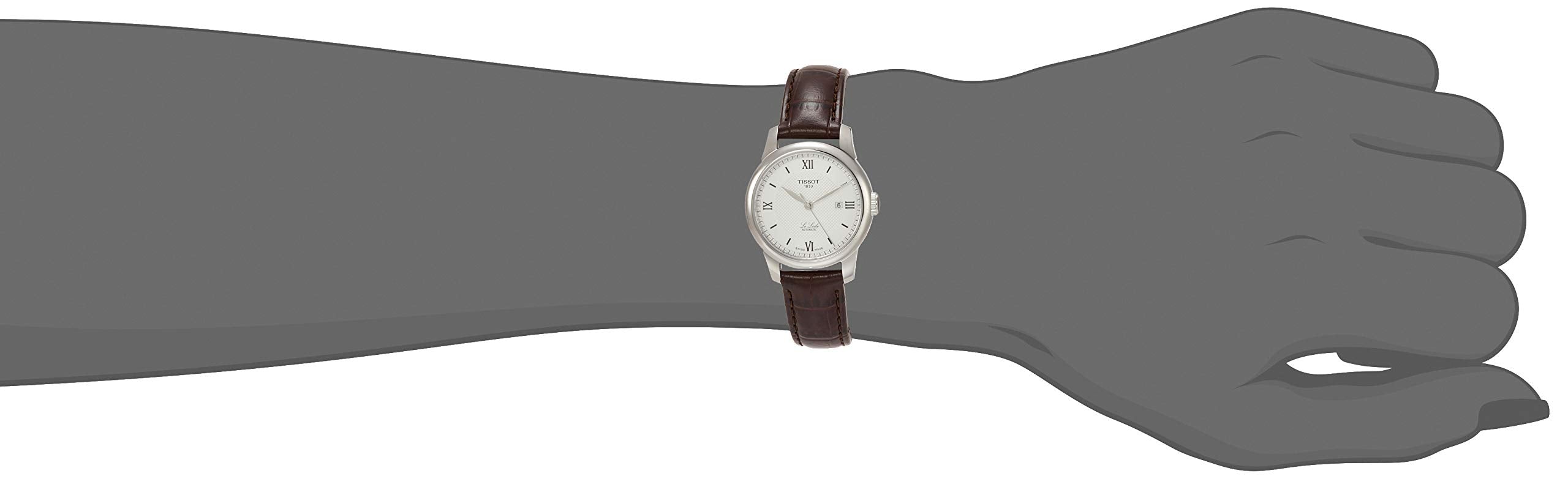 Tissot T Classic Le Locle Automatic Silver Dial Brown Leather Strap Watch For Women - T006.207.16.038.00