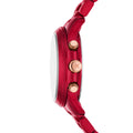 Michael Kors Runway Analog Chronograph Red Dial Red Steel Strap Watch for Women - MK7436