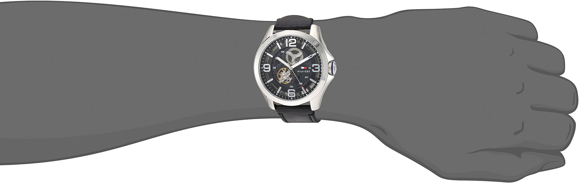 Tommy Hilfiger Bruce Analog Black Dial Black Leather Strap Watch for Men - 1791279