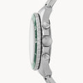 Fossil FB-03 Chronograph Green Dial Silver Steel Strap Watch for Men - FS5726
