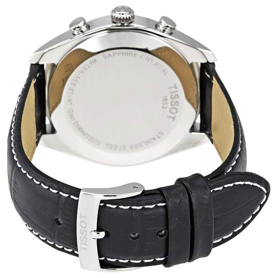 Tissot PR 100 Chronograph Black Dial Black Leather Strap Watch For Men - T101.417.16.051.00