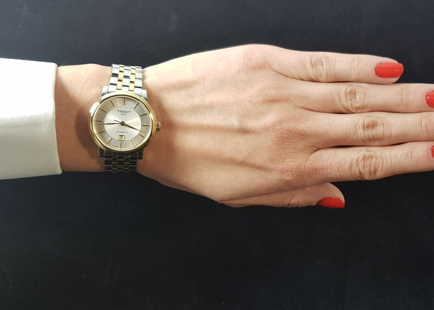 Tissot T Classic Carson Premium White Dial Two Tone Steel Strap Watch for Women - T122.207.22.031.00