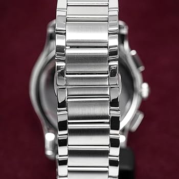 Emporio Armani Valente Chronograph Quartz Black Dial Silver Steel Strap Watch For Men - AR11083