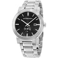 Burberry The City Black Dial Silver Steel Strap Watch for Men - BU9901