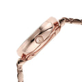 Emporio Armani Meccanico Crystals Black Dial Rose Gold Steel Strap Watch For Women - AR60043