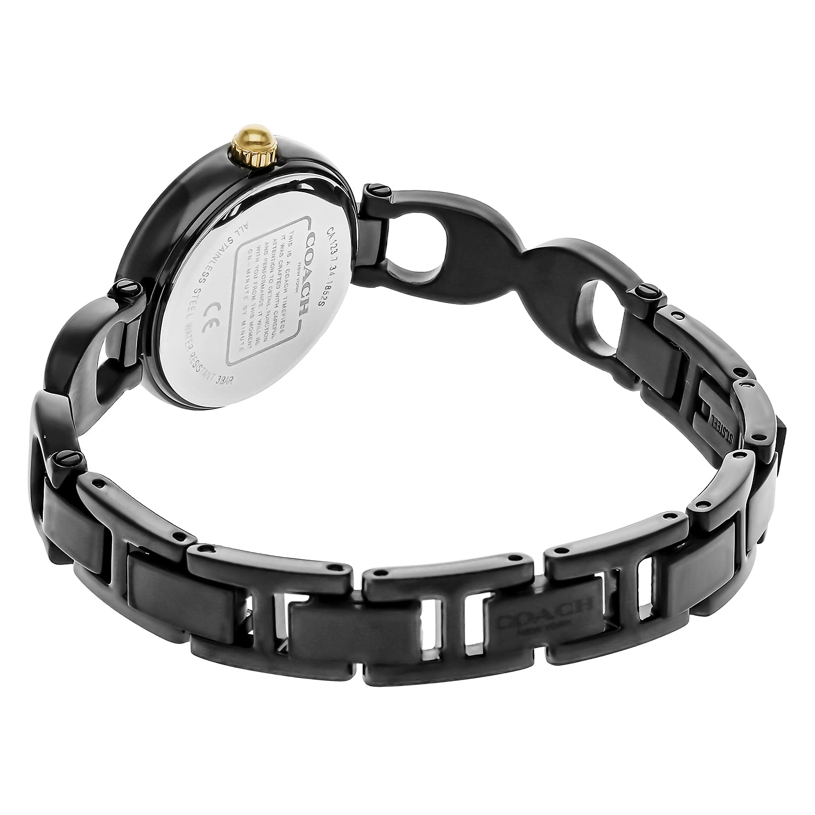 Coach Park Swarovski Crystals Black Dial Black Steel Strap Watch for Women - 14503564