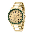 Maserati SFIDA Quartz Yellow Dial Gold Strap Watch For Men - R8873640005