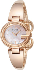 Gucci Guccisima Quartz Mother of Pearl White Dial Rose Gold Steel Strap Watch for Women - YA134512