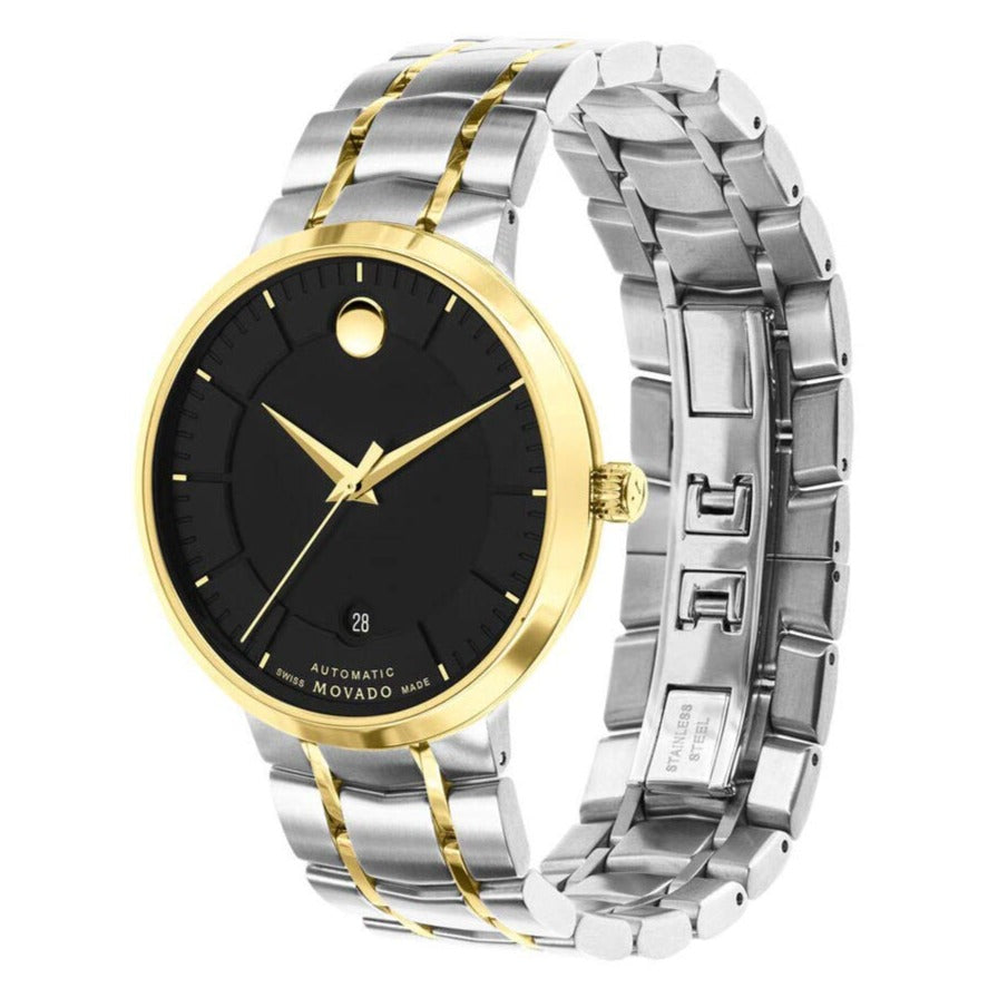 Movado 1881 Automatic Black Dial Two Tone Steel Strap Watch For Men - 0606916