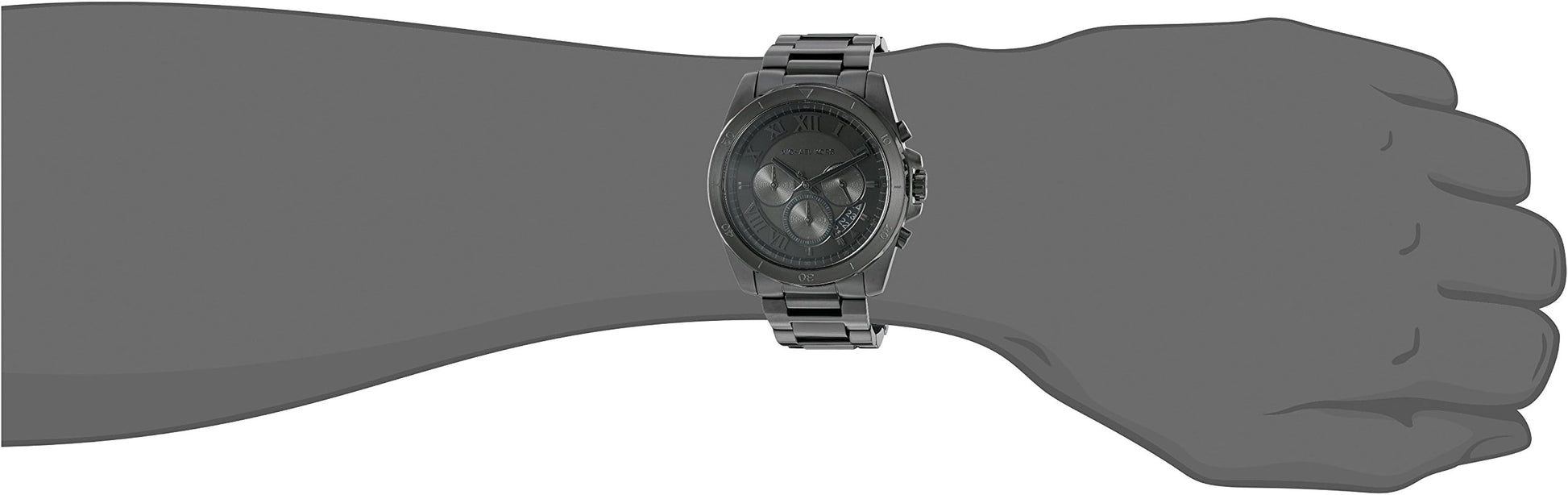 Michael Kors Brecken Chronograph Black Dial Black Steel Strap Watch For Men - MK8482
