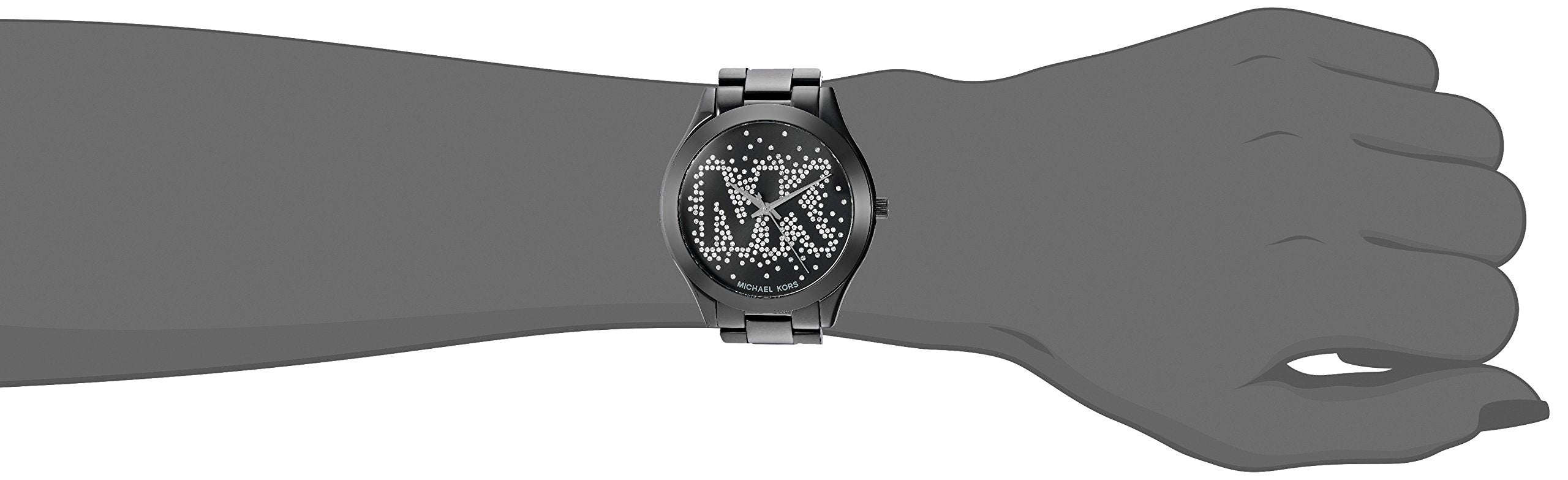 Michael Kors Slim Runway Black Dial Black Steel Strap Watch for Women - MK3589