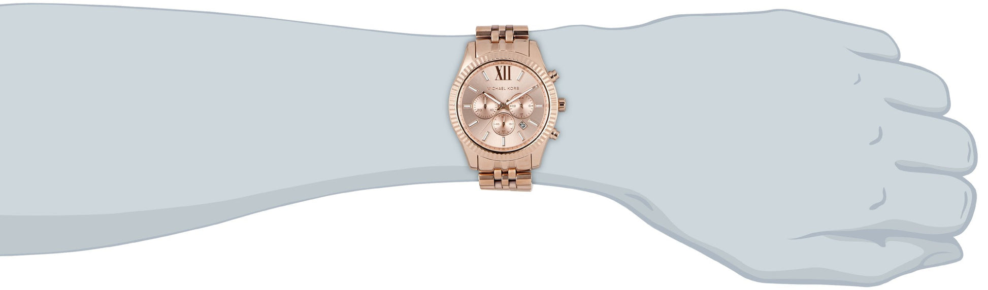 Michael Kors Lexington Rose Gold Dial Rose Gold Steel Strap Watch for Men - MK8319