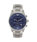 Emporio Armani Sportivo Chronograph Blue Dial Silver Steel Strap Watch For Men - AR5860