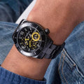 Guess Axel Multifunction Black Dial Black Steel Strap Watch For Men - GW0488G3