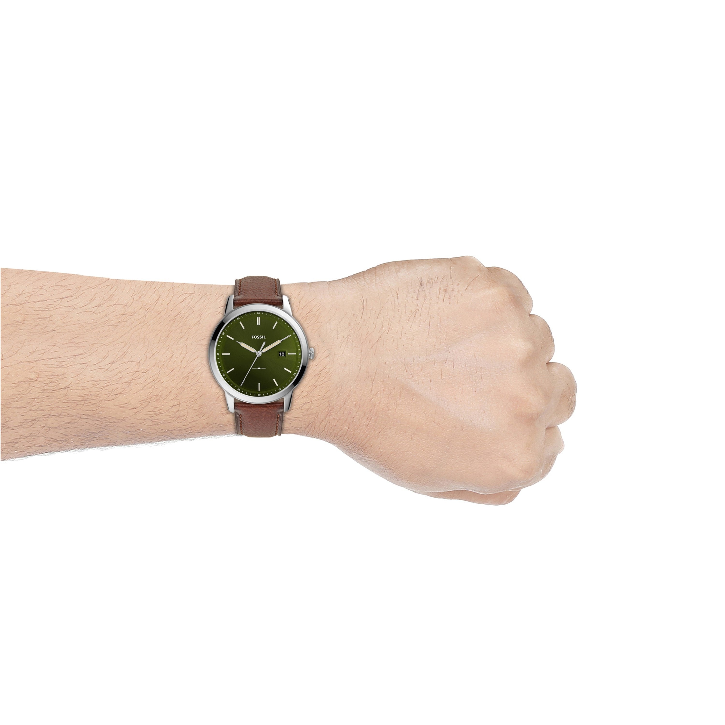 Fossil The Minimalist 3H Black Dial Brown Leather Strap Watch for Men - FS5464