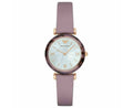 Emporio Armani Gianni Mother of Pearl Dial Purple Leather Strap Watch For Women - AR11003