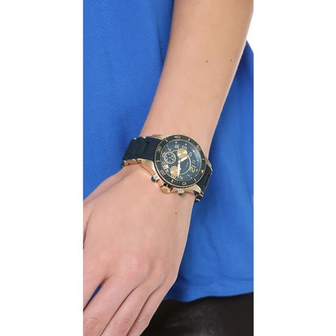 Marc Jacobs Rock Chronograph Green Dial Green Silicone Strap Watch for Women - MBM2597