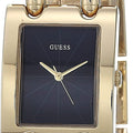 Guess Trend Multi Chain Black Dial Gold Steel Strap Watch for Women - U1117L5