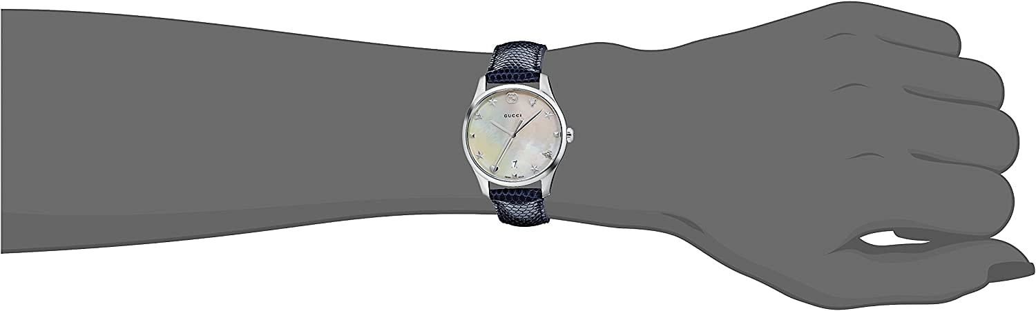 Gucci G-Timeless Signature Mother of Pearl Star Dial Blue Watch For Women - YA126588