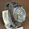 Fossil Bronson Automatic Skeleton Black Dial Grey Steel Strap Watch for Men - ME3218