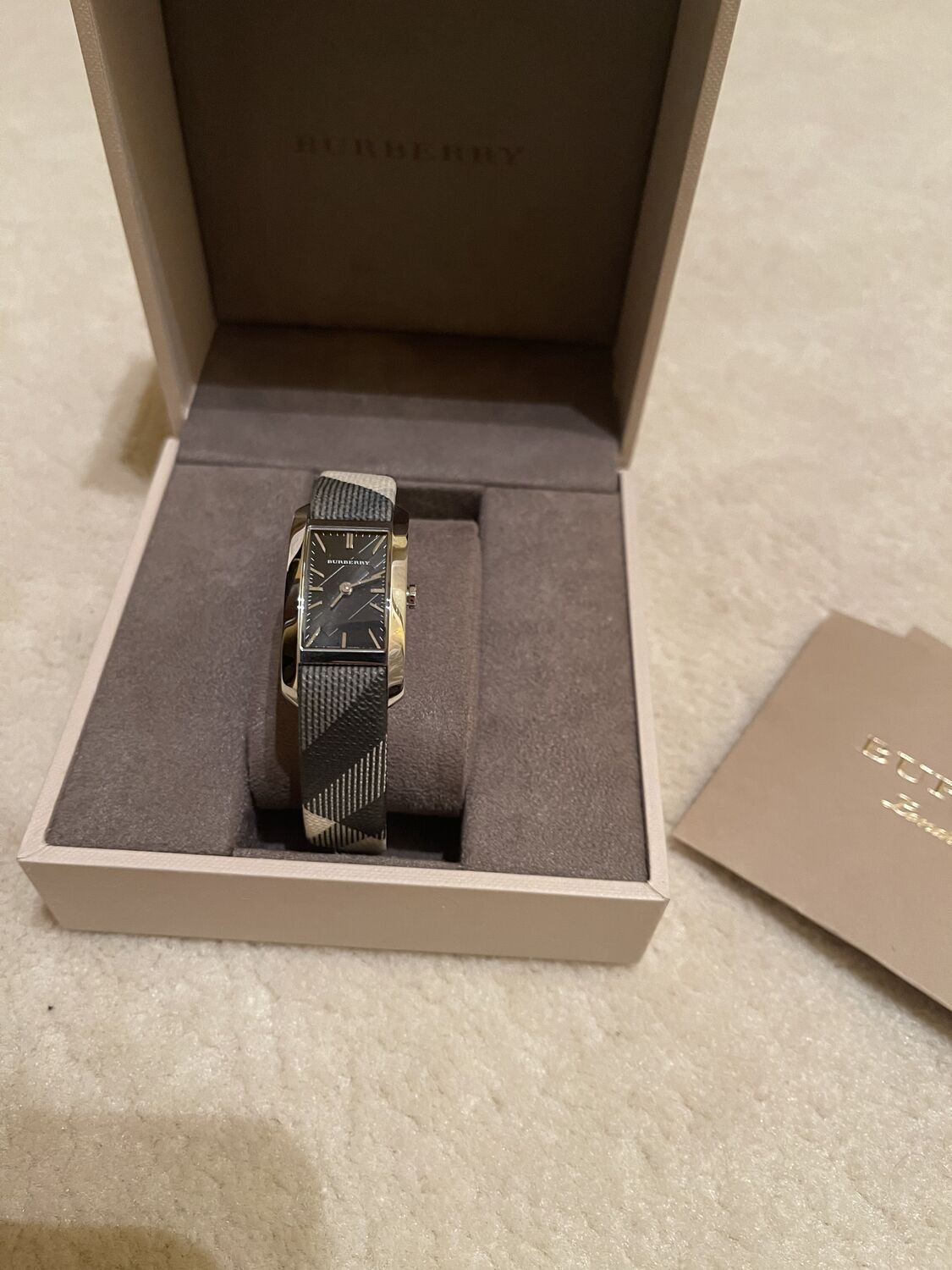 Burberry The Pioneer Black Dial Leather Strap Watch for Women - BU9505