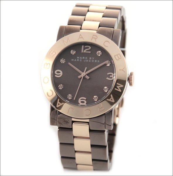 Marc Jacobs Amy Grey Dial Two Tone Steel Strap Watch for Women - MBM3195