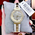 Guess Gala Diamonds Gold Dial Two Tone Steel Strap Watch for Women - GW0531L2