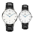 Daniel Wellington Dapper Reading Quartz White Dial Black Leather Strap Watch For Women - DW00100117