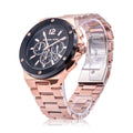 Michael Kors Lennox Chronograph Black Dial Rose Gold Steel Strap Watch For Men - MK8940