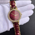 Michael Kors Parker Mother of Pearl Red Dial Two Tone Steel Strap Watch for Women - MK6427