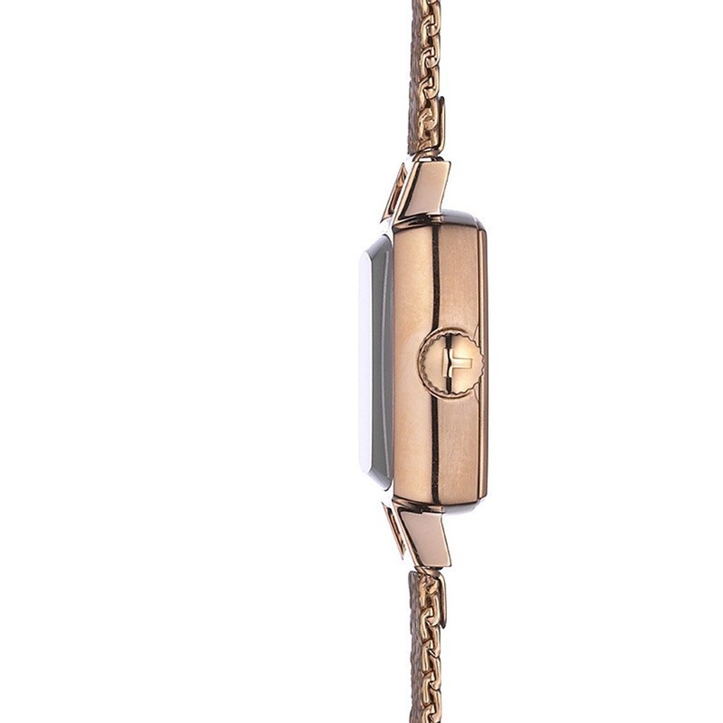 Tissot Lovely Square Lady Quartz Rose Gold Dial Rose Gold Mesh Bracelet Watch For Women - T058.109.33.456.00
