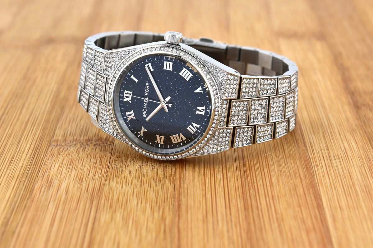 Michael Kors Channing Diamonds Black Dial Silver Steel Strap Watch for Women - MK6089