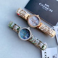 Coach Park Crystal Dial Rose Gold Steel Strap Watch for Women  - 14503226