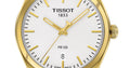 Tissot T Classic PR 100 Quartz White Dial Gold Steel Strap Watch for Men - T101.410.33.031.00