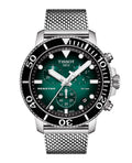 Tissot Seastar 1000 Chronograph Green Dial Silver Mesh Bracelet Watch For Men - T120.417.11.091.00