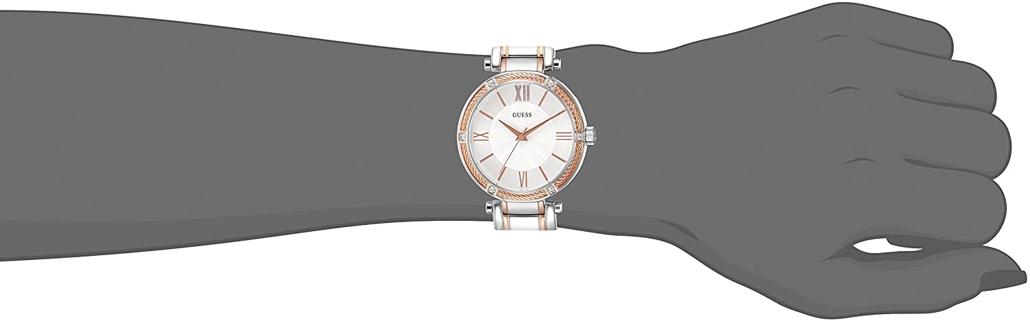 Guess Park Ave Silver Dial Two Tone Steel Strap Watch for Women - W0636L1