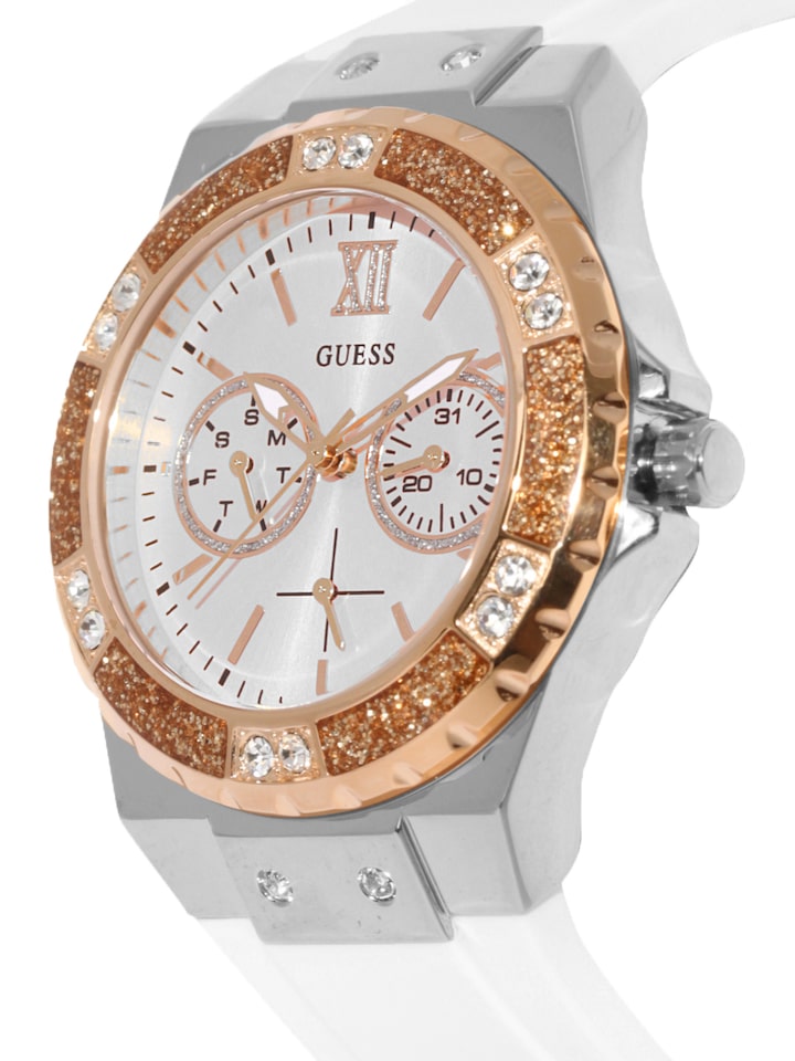 Guess Limelight White Dial White Rubber Strap Watch for Women - W1053L2