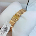 Michael Kors Mindy Three Hand White Dial Rose Gold Steel Strap Watch for Women - MK7078