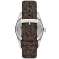 Michael Kors Lexington Silver Dial Brown Leather Strap Watch For Women - MK4745