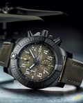 Breitling Avenger Chronograph 45mm Green Dial Green Nylon Strap Watch for Men - V13317101L1X1