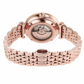 Emporio Armani Meccanico Crystals Black Dial Rose Gold Steel Strap Watch For Women - AR60043