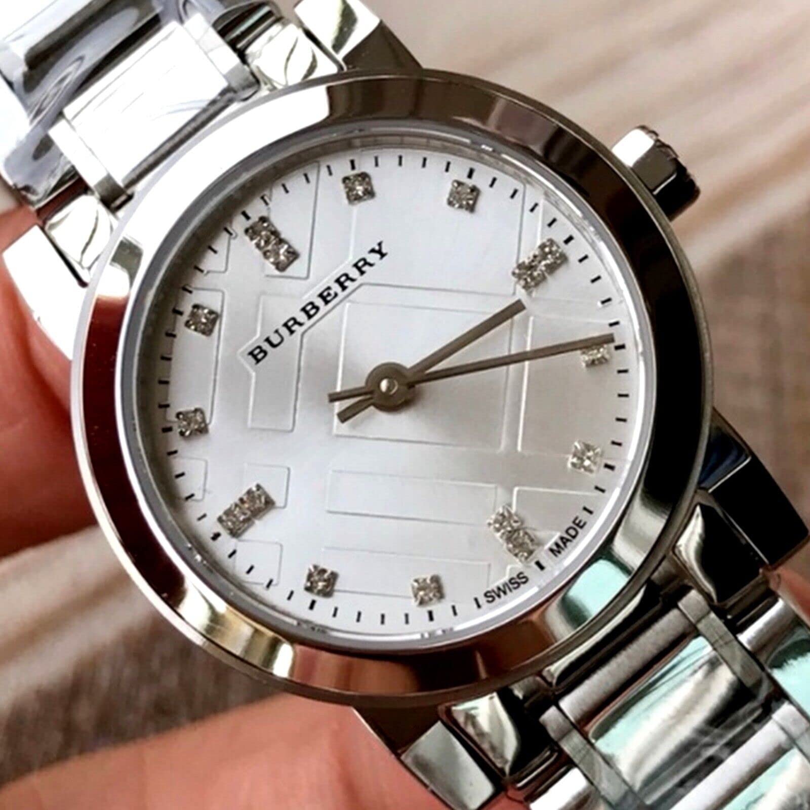 Burberry The City Silver Dial Silver  Steel Strap Watch for Women - BU9213